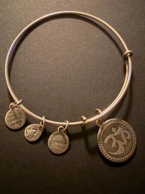Alex and Ani Silver Om Charm Bangle Bracelet